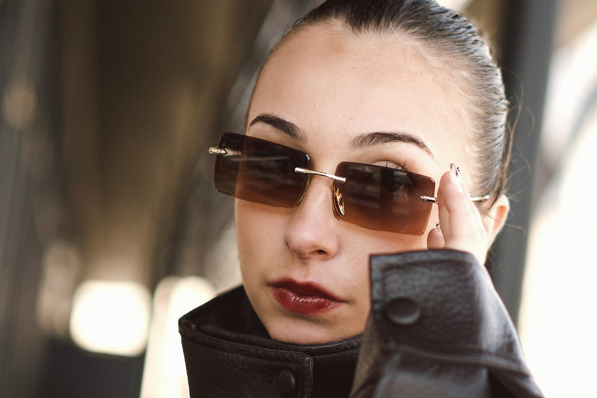 Sable rimless sunglasses worn