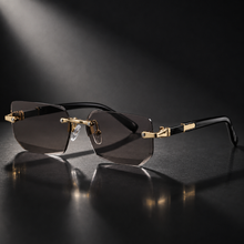 Men's Light Brown Rimless Sunglasses