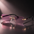 Women's Pink Rimless Sunglasses