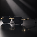 Men's Black Rimless Sunglasses