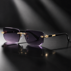Men's Purple Rimless Sunglasses