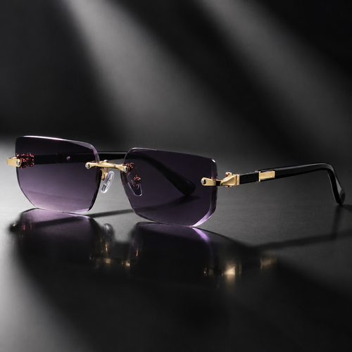 Men's Purple Rimless Sunglasses