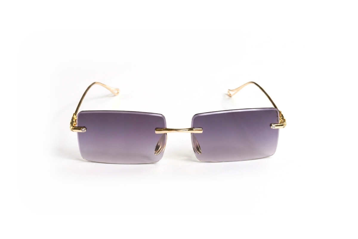 Amethyst rimless sunglasses, front view