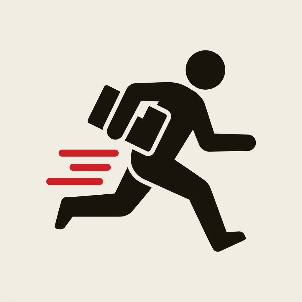 Courier running with a parcel